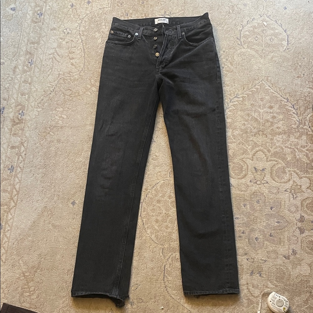 Agolde Charcoal Button-Fly Jeans